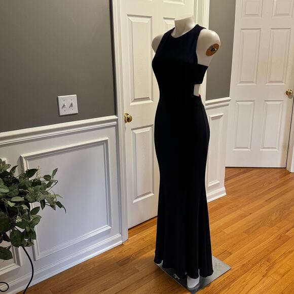 Aqua Cutout Navy Blue and Pink Maxi Dress Size 6 - Picture 1 of 14